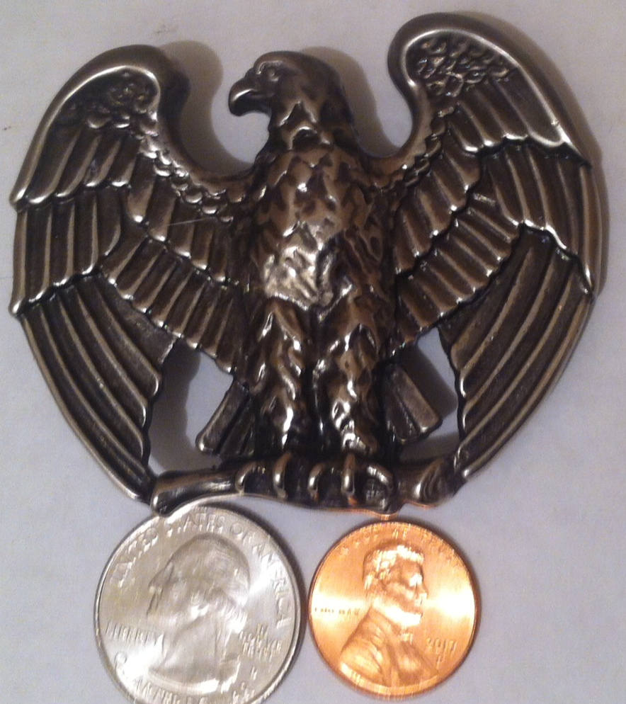 Vintage Metal Belt Buckle, American Bald Eagle, Avon, Shelf Display