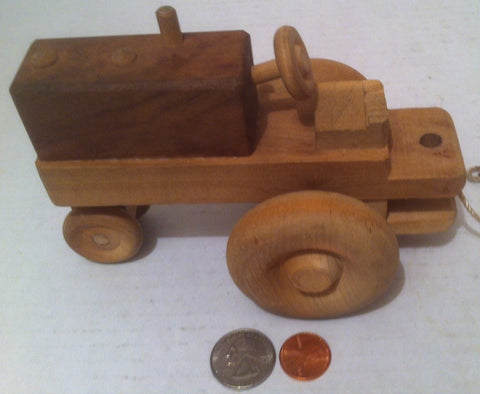 Vintage Hand Made Quality 6" Big Rolling Working Farm Tractor, Rolling Wheels, Quality Made, Can Be Painted for Even More Fun, Shelf Decor