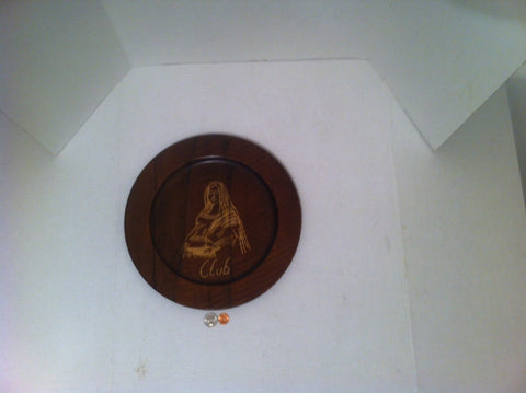 Vintage Wooden Etched Plate, 12 1/2" Wide, Etched, Art, Quality Hard Wood, Really Nice Quality Wooden Plate, Collectible Plate, Home Decor