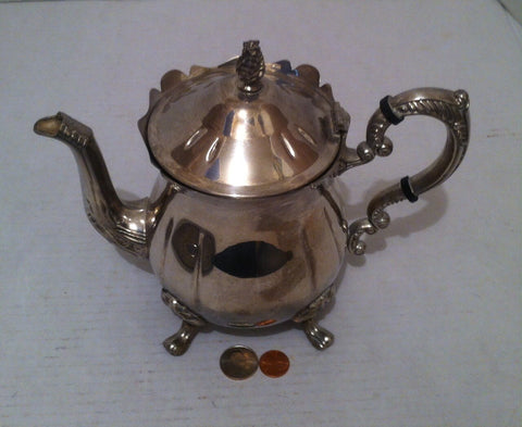 Vintage Silver Plate Tea Pot, Kitchen Decor, Table Display, Shelf Display, Tea Pot, Tea Kettle, Beverage, Drink, Kitchen Decor