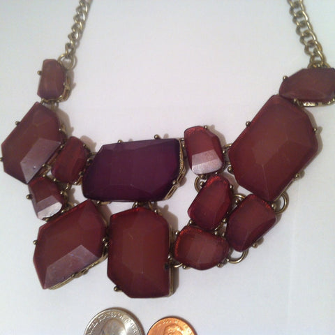 Vintage Purple Shapes and Metal Choker Necklace, Jewelry, Unique, Different, Fun, Stylish, Sexy, Nice Looking