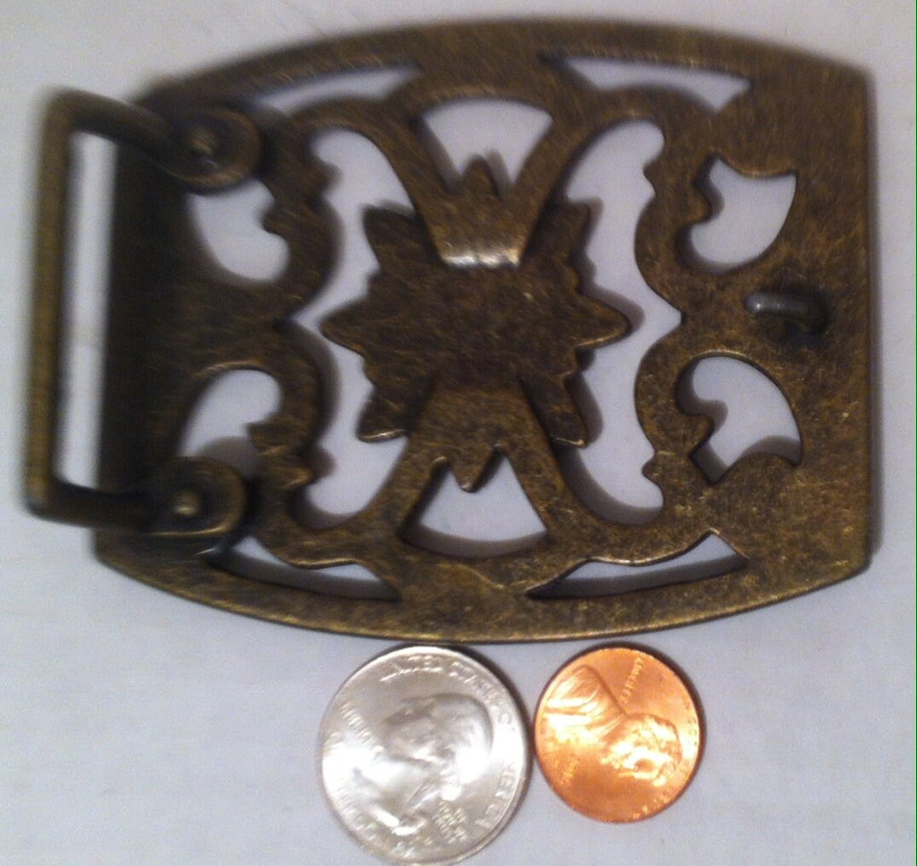 Vintage Metal Brass Belt Buckle with Shiny Stones Accents, Ladies Belt Buckle, Country and Western, Belt Accessory, Fun Buckle