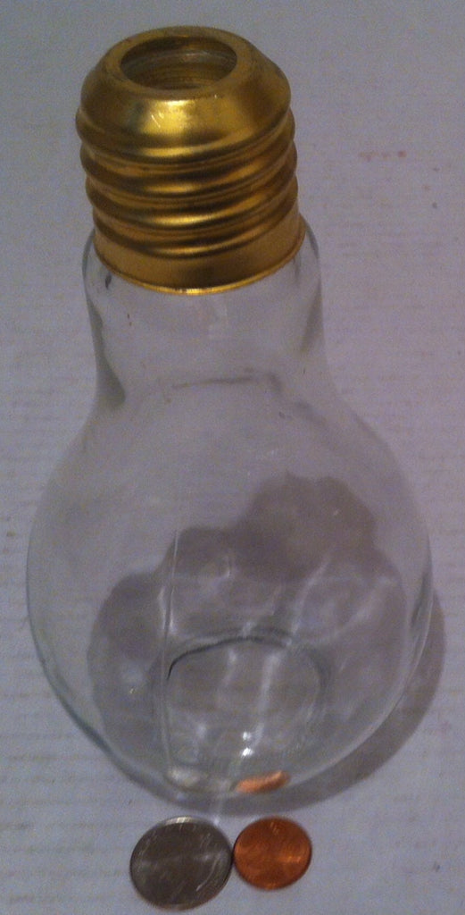 Vintage Glass Light Bulb Bottle, Paperweight, Desk Decor, Electrician Company, Fun, 7 x 4, Fun Light Bulb, Thick Glass, Quality Made