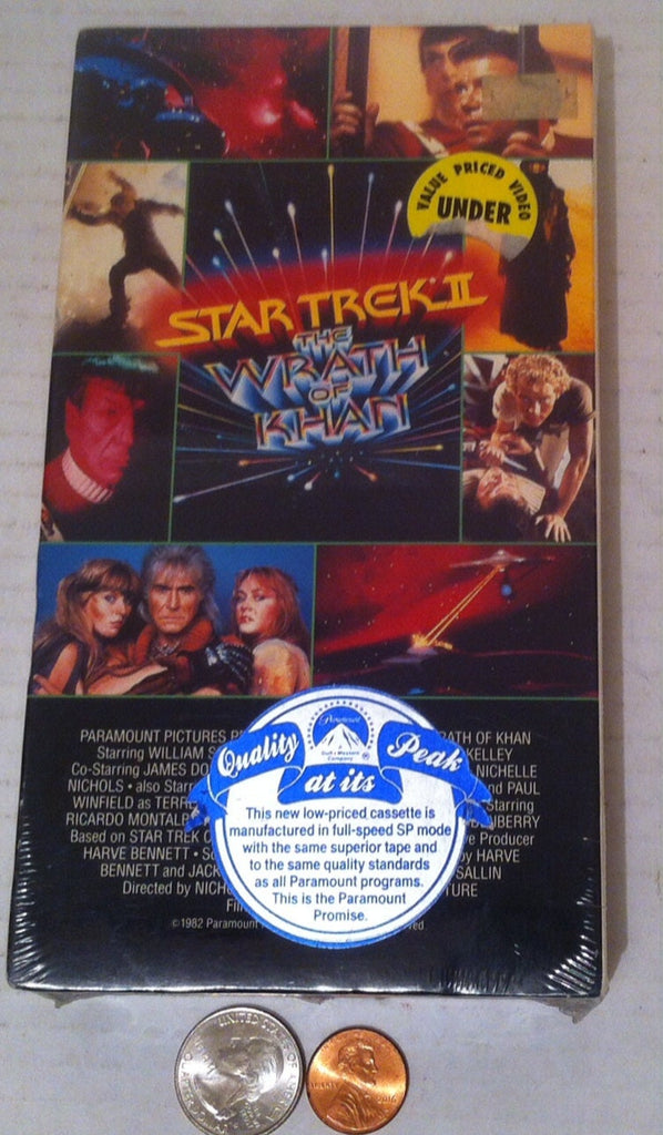 Vintage Original Factory Sealed VHS Moive, Star Trek II, the Wrath of Khan, Paramount Pictures