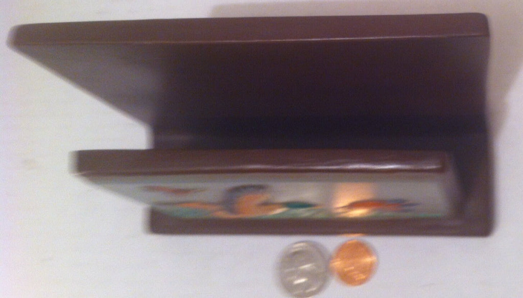 Vintage 1990 Hand Painted Duck Scene Napkin Holder, Cabin Decor, Table Display, Country and Western, Hunting, Ducks, Mallards, Table Decor