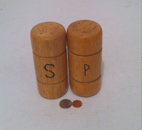 Vintage Wooden Salt & Pepper Shaker Set, 5 1/2 x 2 1/2, Quality Hardwood, Table Decor, Kitchen Decor, Salt and Pepper Shaker Set, Wooden