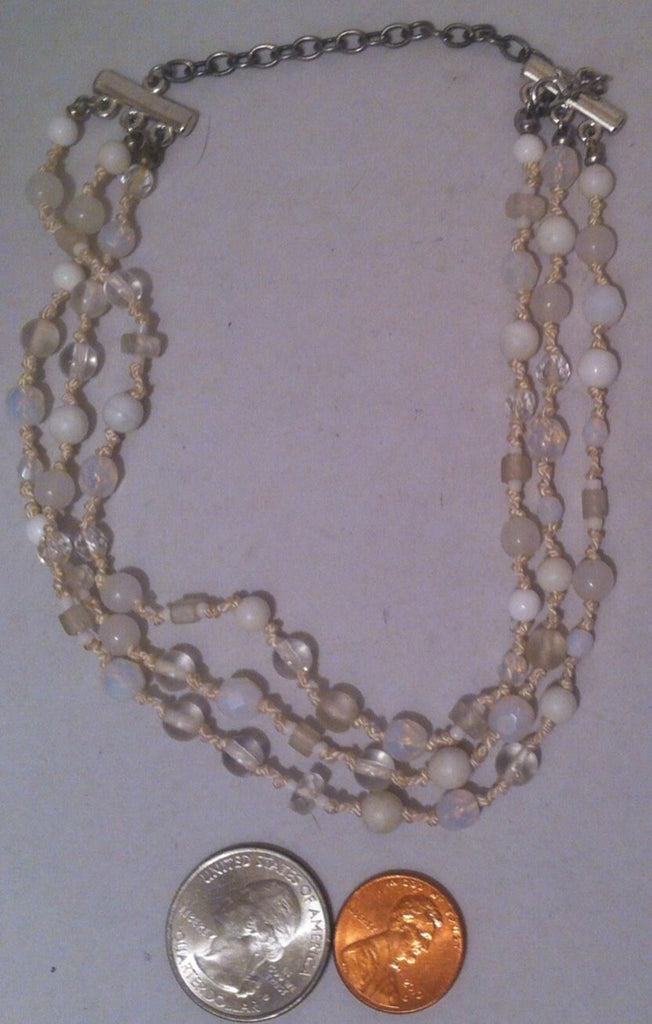 Vintage Ladies Necklace, Choker, White Necklace, 14" Long, Jewelry, Clothing Accessory, Fashion, Nice Quality, Vintage Jewelry