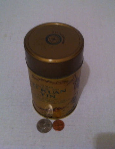 Vintage Metal Tin Can, Ti Juan Yin, Product of China, Empty Tin Can, Shelf Display, Home Decor, 5x3