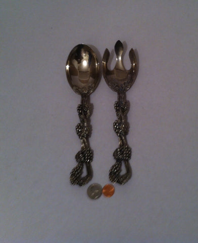 Vintage Set of Silver Platted Serving Utensils, Kitchen Decor, Shelf Display, Intricate Design, Quality Heavy Duty Silverware Set, Serving