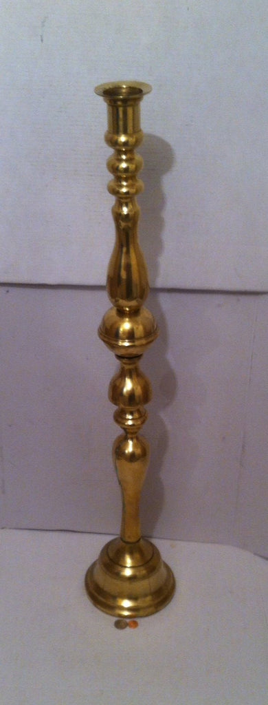Vintage Heavy Duty Brass Tall Candle Holder, 37" Tall, Solid Brass, Made in Japan, Home Decor, Can Be Shined Up Even More