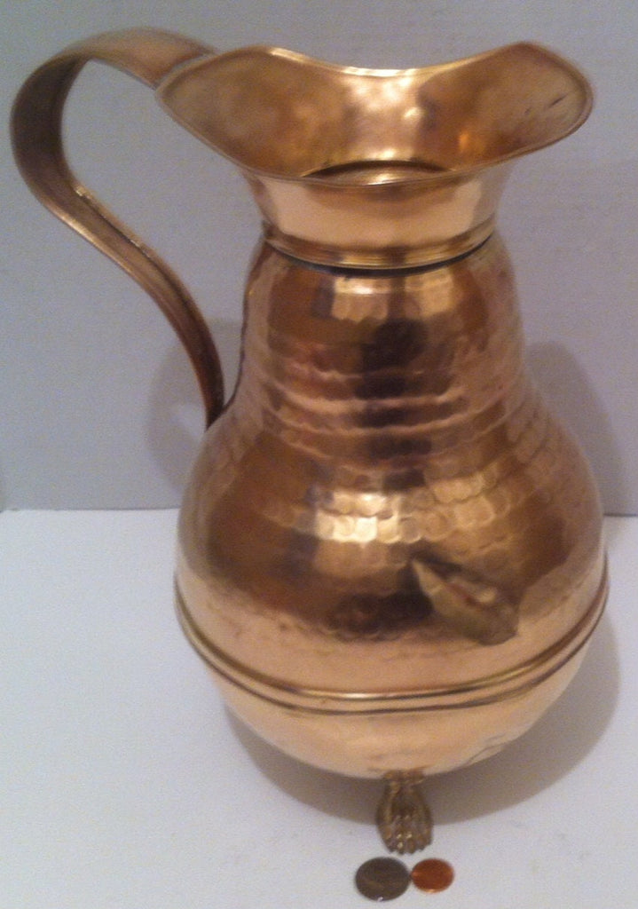 Vintage Brass Pitcher, Vase, Table Decor, Shelf Decor, Kitchen Decor, A Few Dings, Can Be Shined Up More, Brass Serving Pitcher, 13" Tall