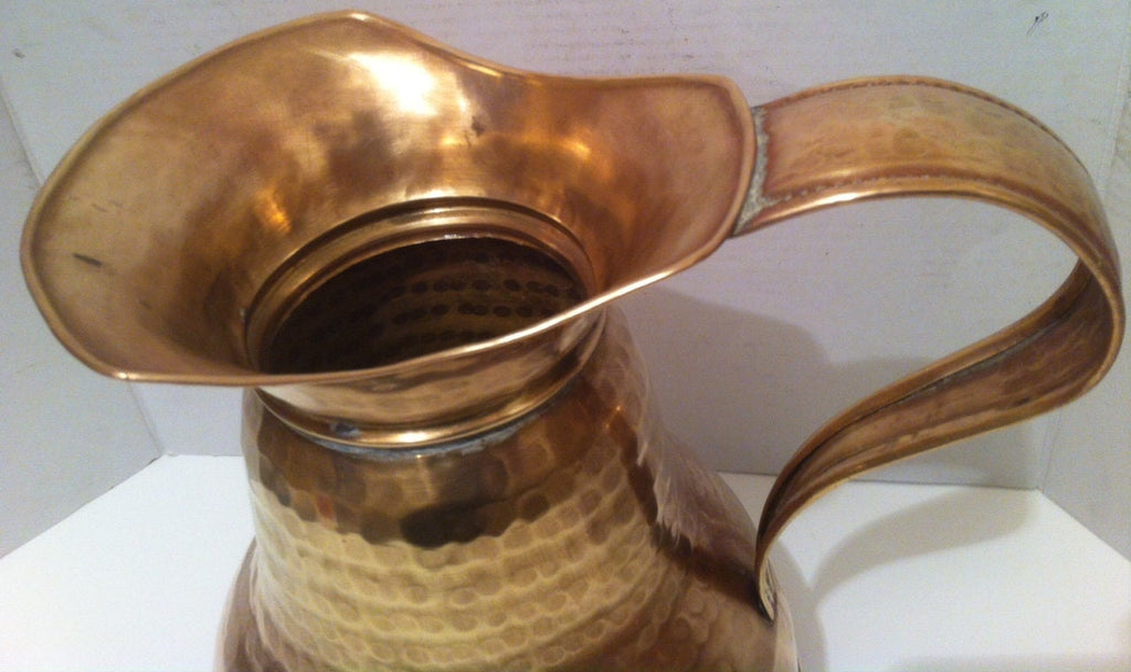 Vintage Brass Pitcher, Vase, Table Decor, Shelf Decor, Kitchen Decor, A Few Dings, Can Be Shined Up More, Brass Serving Pitcher, 13" Tall