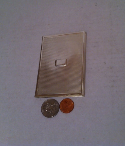 Vintage Metal Silver Identification Holder, I.D., 4" x 2 1/2", Folds Out, Quality Metal, Wallet, Shiny