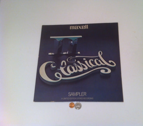 Vintage 1980 Music Album, LP, Vinyl, Maxell Classical Sampler, Bach, Mozart, and More