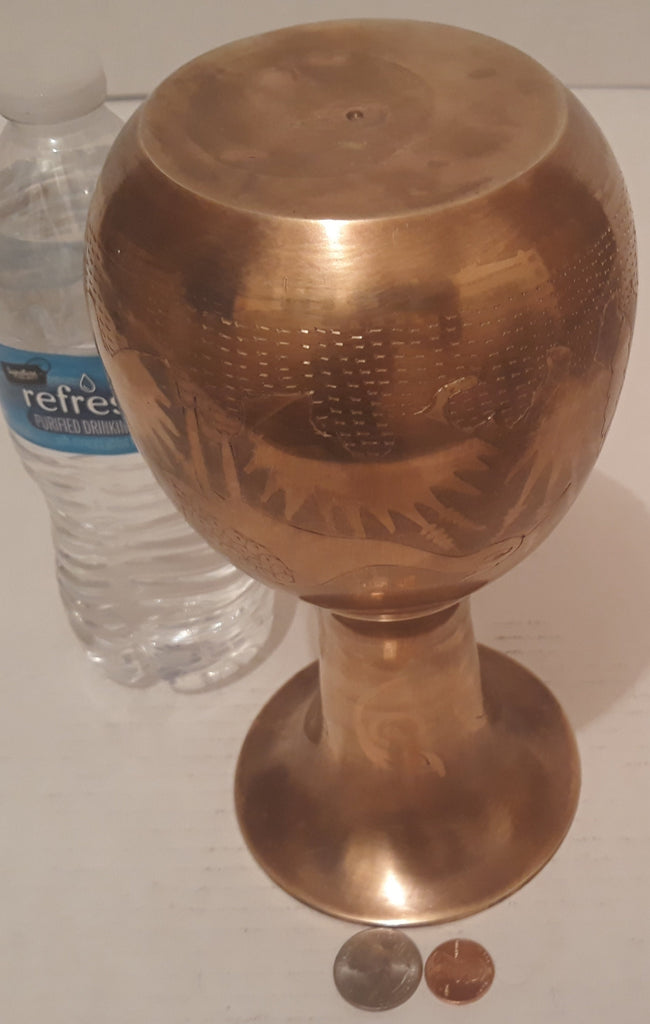 Vintage Metal Brass Vase, Intricate Swan Design, Heavy Duty Brass, 8 1/2" x 4", Home Decor, Table Display, Shelf Display, This Can Be Shined