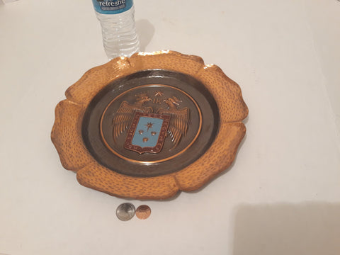 Vintage Metal Copper Wall Hanging Plate, 11" Wide, Quality Copper Wall Hanging Decor,Enamel, Education