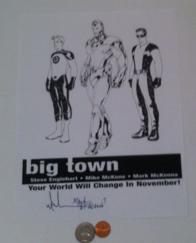 Vintage Signed Photo, Big Town, Mark McKenna, Signed Comic Book Picture, Comic Character.  It looks like it is a photo copy and the guy Mark