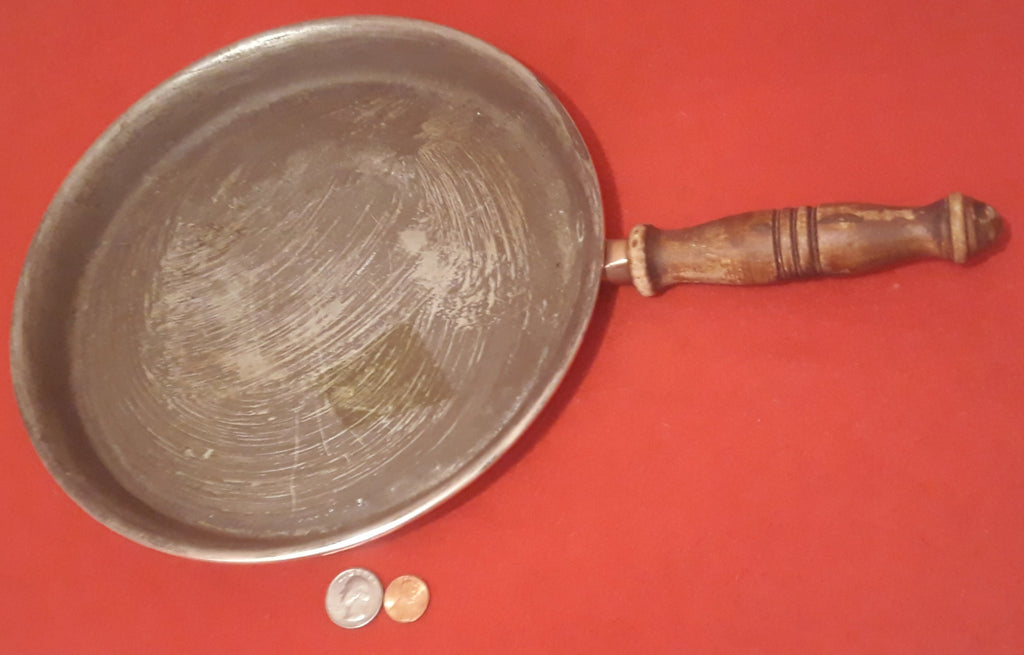 Vintage Metal Copper Crepe Frying Pan, Made in USA, New York, 17" Long and 11" Pan Size, Heavy Duty, Weighs about 2 Pounds.  Kitchen Decor