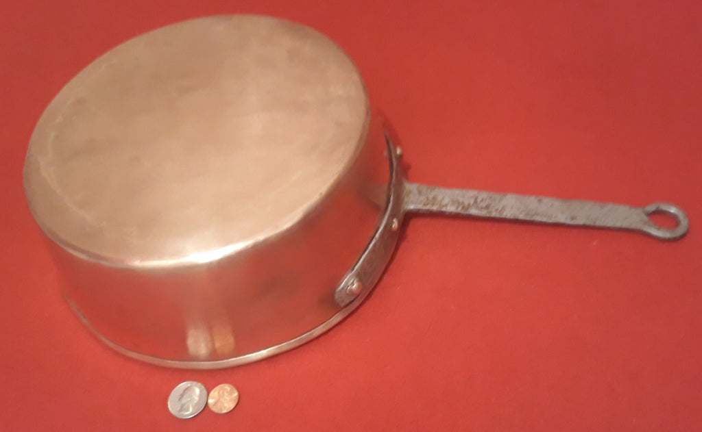 Vintage Metal Copper and Cast Iron Pot, Cookware, 17 1/2" Long and 10" x 4" Pot Size, Heavy Duty Pan, Weighs around 2 3/4 Pounds.  Kitchen
