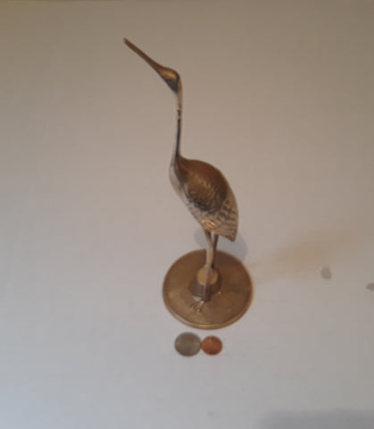 Vintage Metal Bird, Swan, Flamingo, Fowl, 11" Tall, Home Decor, Table Display, Shelf Display, This Can Be Shined Up Even More