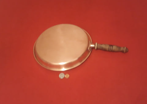 Vintage Metal Copper Crepe Frying Pan, Made in USA, New York, 17" Long and 11" Pan Size, Heavy Duty, Weighs about 2 Pounds.  Kitchen Decor