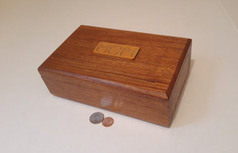 Vintage Wooden Storage Box, Stash Box, Mom, Keepsake Box, Heavy Duty, 9" x 5 1/2" x 3", Dresser Decor, Table Display, Nice Quality Heavy