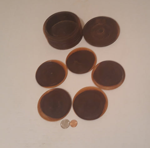 Vintage Wooden Coaster Set, Coasters, Wood, Round, Kitchen Decor, Table Display, Shelf Display