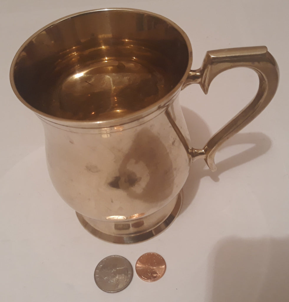 Vintage Metal Brass Mug, Stein, Cup with the Name John Engraved on the Outside.  Nice Quality Heavy Duty Brass Mug, Engraved with John