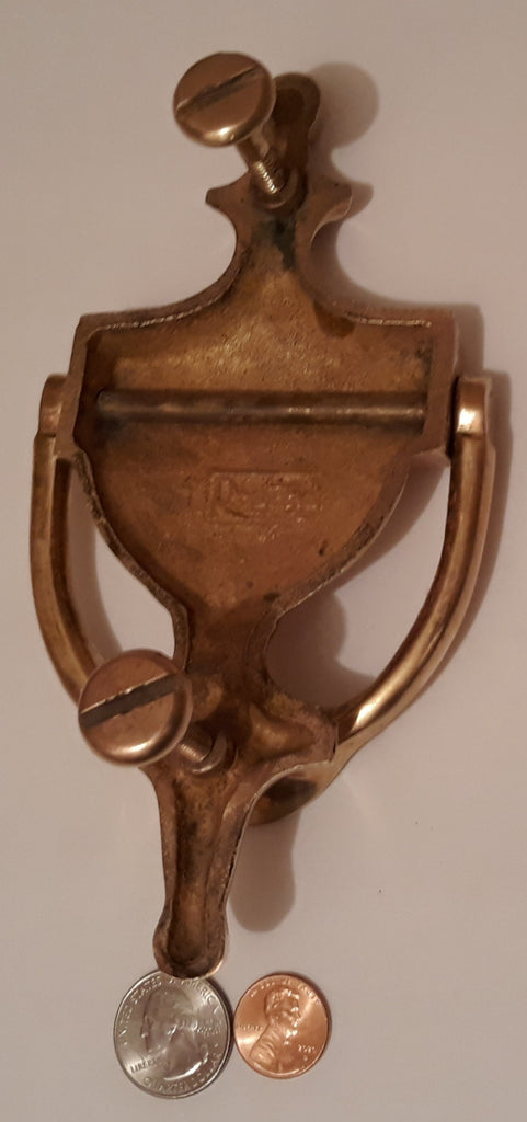 Vintage Metal Brass Door Knocker, Heavy Duty Brass, 7" Tall, Bolts Included, I Really Shined This Back Up If You Could Of Seen It