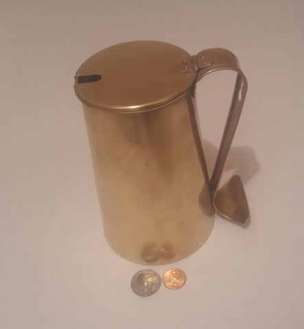 Vintage Metal Brass Pitcher, Wall Hanging, 6" x 4", Home Decor, Table Display, Shelf Display, This Can Be Shined Up Even More