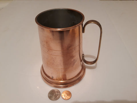 Vintage Metal Copper Mug, Stein, Cup, Made in Holland, 5" tall, Kitchen Decor, Shelf Display
