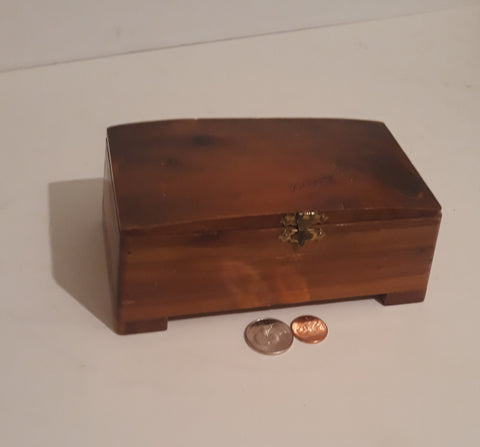 Vintage Wooden Storage Box, Stash Box, 6 1/2" x 3 1/2" x 2 1/2", Nice Quality Wooden Box, Dresser Decor, Shelf Display, Hot Springs, Ark.