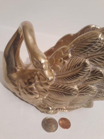 Vintage Metal Brass Swan, Goose, Heavy Duty, 7" x 5 1/2", Weighs 3 Pounds, Home Decor, Table Decor, Shelf Display