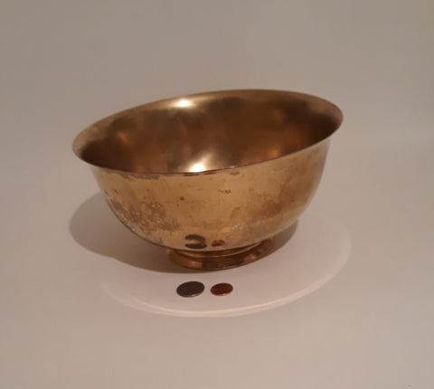 Vintage Brass Metal Bowl, 9" x 5", Kitchen Decor, Table Display, Shelf Display, This Can Be Shined Up Even More