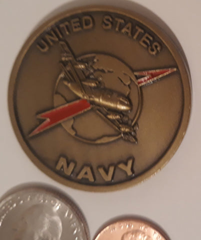 Vintage Metal Coin, United States Navy, Patron Ten, Red Lancers, Military Coin, Collectible