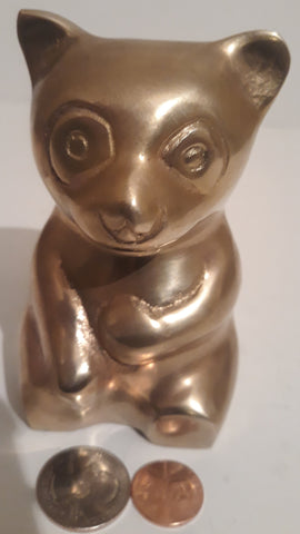 Vintage Metal Brass Bear, 4 1/2" x 2 1/2", Home Decor, Table Decor, Shelf Display, This Can Be Shined Up Even More