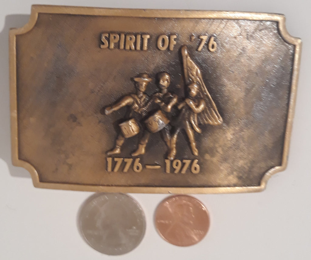 Vintage Metal Brass Belt Buckle, Spirit of '76, 1778-1076, Independence, Belt Accessory, Fun, Heavy Duty Quality