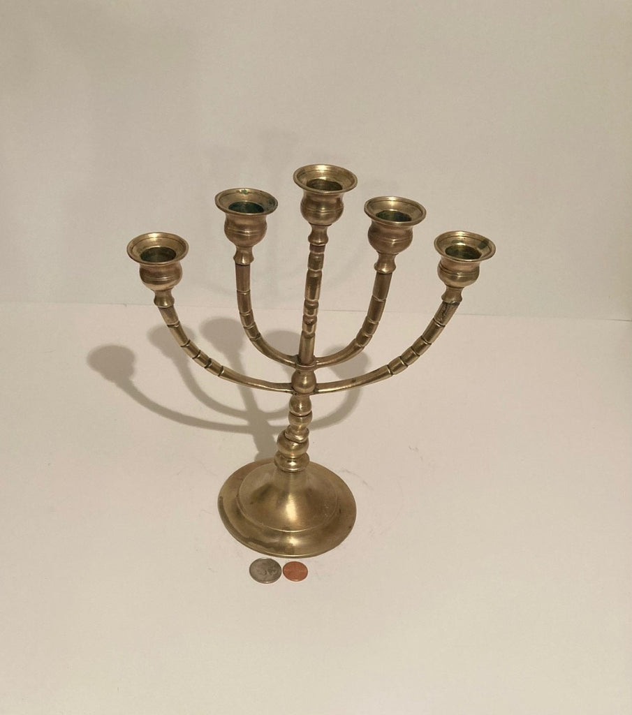 Vintage Metal Brass Candlestick Holder, 10 1/2" x 8 1/2", Religious, Quality, Heavy Duty, Home Decor, Table Display, Shelf Display