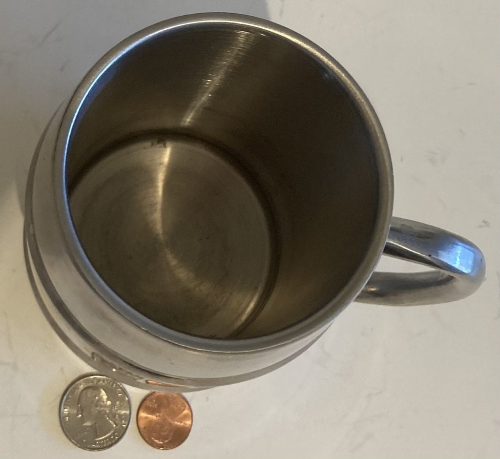 Vintage Metal Silver Keg Mug, Cup, Stein, Beer Mug, Drinking Cup, Bar Decor, Shelf Display