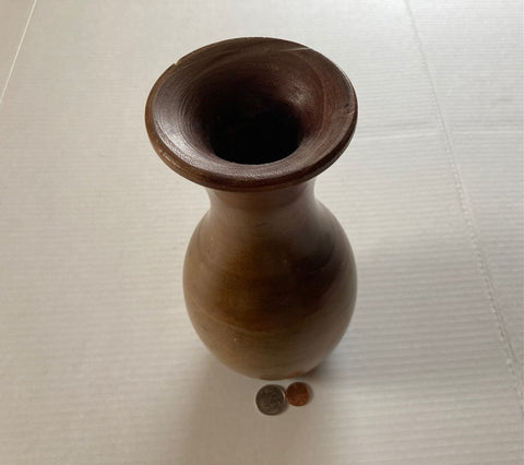 Vintage Wooden Vase, Hand Made, 10" Tall, Home Decor, Table Display, Shelf DIsplay