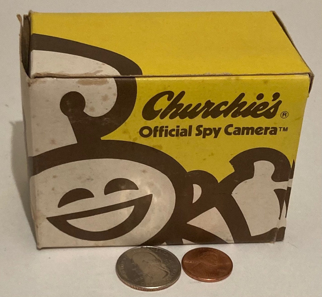 Vintage Camera Churchie's Official Spy Camera, Cames Takes 16 Photos On 127 Film, Directions On Box, Photography, Shelf Display