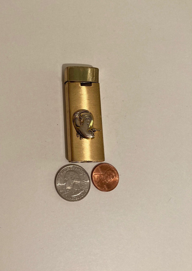 Vintage Metal Brass Lighter, Big Nose Man, Cigarette, Cigars, Made in Japan, Intelite, Fun Lighter. No Fluid