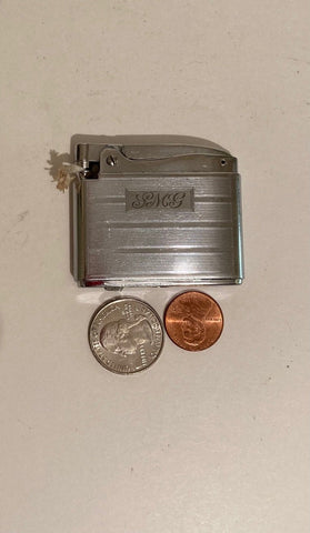 Vintage Metal Lighter, Engraved Initials SMG, Ronson, Made in USA, Nice Lighter, Shelf Display, Cigarette, Cigar, Tobacco