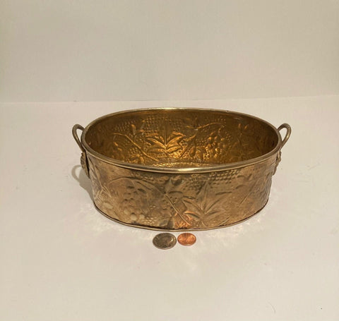 Vintage Metal Brass Planter, Grade Design, 9" x 6" x 3", Kitchen Decor, Table Display, Shelf Display, This Can Be Shined Up Even More