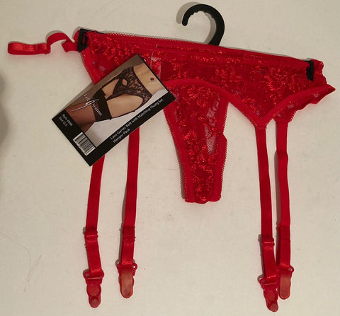 Vintage 90's Red Lingerie, Lace Garter and Matching Panty, One Size Fits Most, Very Stretchy, Very Sexy, Fashion, Bedroom Wear, Fun