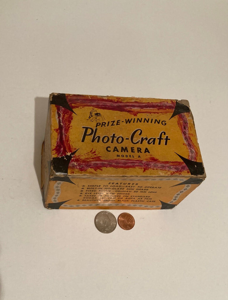Vintage Camera Prize Winning Photo-Craft Camera, Model A, Made in USA, Camera, Case and Box, Photography, Pictures, Home Decor