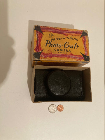 Vintage Camera Prize Winning Photo-Craft Camera, Model A, Made in USA, Camera, Case and Box, Photography, Pictures, Home Decor
