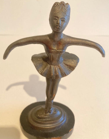 Vintage Metal Bronze Statue, Figurine, Ballerina, Dancer, Heavy Duty, 7" Tall, Home Decor, Table Display, Shelf Display