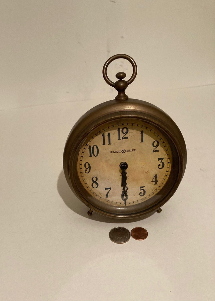Vintage Metal Brass Mantel Clock, 7" x 5 1/2", Made in India, A Little Over 2 Pounds, Decoration, Home Decor, Heavy Duty
