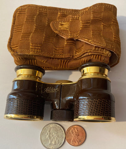 Vintage Set of Brass Opera Glasses, Brown Leather, Rodenstock, Made in Germany, Quality, Binoculars, Bird Watching, Musicals, Sports